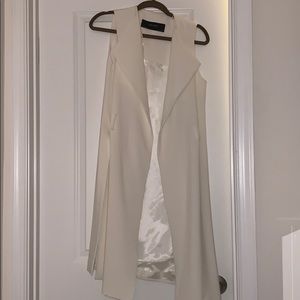 Zara white belted cardigan